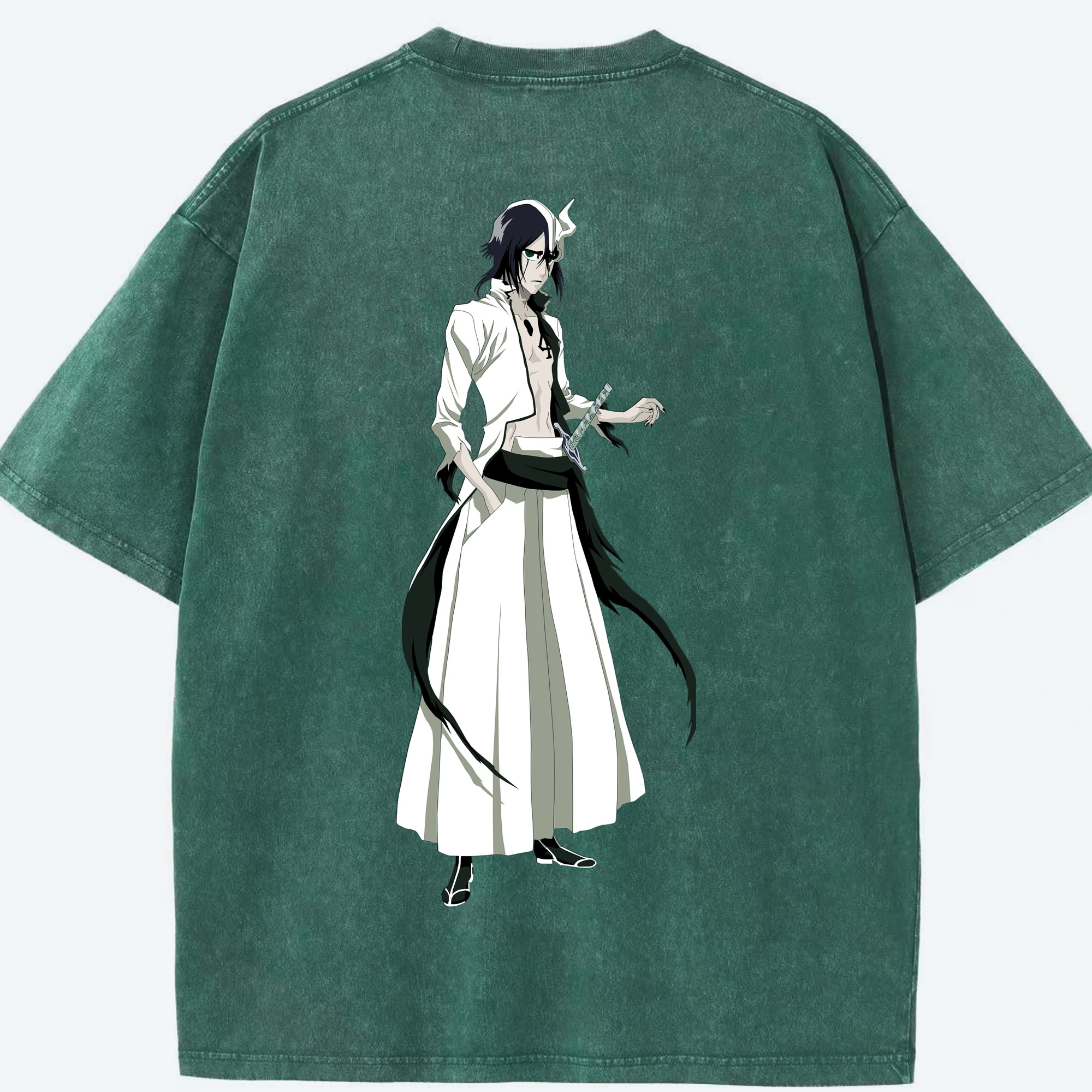 （画像用） ブリーチ ウルキオラ·シファー BLEACH Ulquiorra cifer 綿100% ヴィンテージ風 半袖Tシャツ（背面プリント）